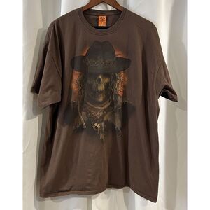 Happy Halloween 100% Cotton men's Pullover Graphic Brown T Shirt‎ size 2XL